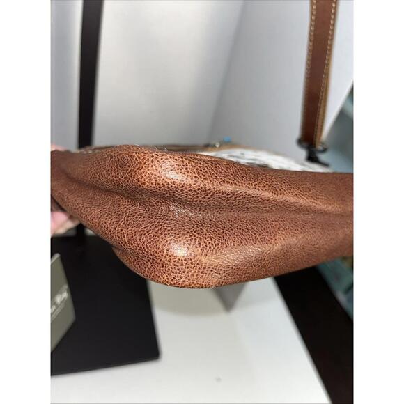 MYRA BAG Crossbody Hair On Hide Bag Brown Cream NWT Turquoise Concho - Picture 6 of 10